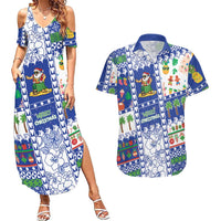 Northern Mariana Islands Christmas Couples Matching Summer Maxi Dress and Hawaiian Shirt Festive Beach Vibes - Polynesian Pride