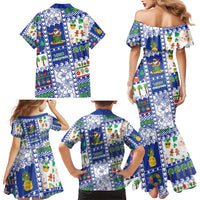 Northern Mariana Islands Christmas Family Matching Mermaid Dress and Hawaiian Shirt Festive Beach Vibes - Polynesian Pride