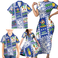 Northern Mariana Islands Christmas Family Matching Short Sleeve Bodycon Dress and Hawaiian Shirt Festive Beach Vibes LT05 - Polynesian Pride