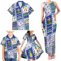 Northern Mariana Islands Christmas Family Matching Tank Maxi Dress and Hawaiian Shirt Festive Beach Vibes - Polynesian Pride