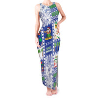 Northern Mariana Islands Christmas Tank Maxi Dress Festive Beach Vibes - Polynesian Pride