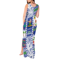 Northern Mariana Islands Christmas Tank Maxi Dress Festive Beach Vibes - Polynesian Pride