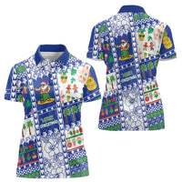 Northern Mariana Islands Christmas Women Polo Shirt Festive Beach Vibes LT05 - Polynesian Pride