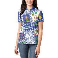 Northern Mariana Islands Christmas Women Polo Shirt Festive Beach Vibes LT05 - Polynesian Pride