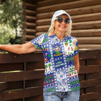 Northern Mariana Islands Christmas Women Polo Shirt Festive Beach Vibes LT05 - Polynesian Pride