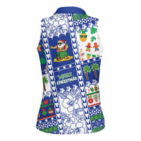 Northern Mariana Islands Christmas Women Sleeveless Polo Shirt Festive Beach Vibes LT05 - Polynesian Pride