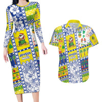 New Caledonia Christmas Couples Matching Long Sleeve Bodycon Dress and Hawaiian Shirt Festive Beach Vibes - Polynesian Pride