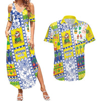 New Caledonia Christmas Couples Matching Summer Maxi Dress and Hawaiian Shirt Festive Beach Vibes LT05 Yellow - Polynesian Pride