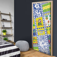 New Caledonia Christmas Door Cover Festive Beach Vibes - Polynesian Pride