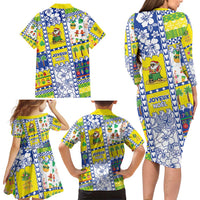 New Caledonia Christmas Family Matching Long Sleeve Bodycon Dress and Hawaiian Shirt Festive Beach Vibes - Polynesian Pride