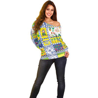 New Caledonia Christmas Off Shoulder Sweater Festive Beach Vibes - Polynesian Pride