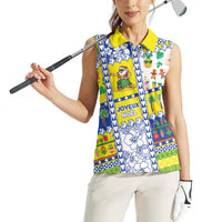 New Caledonia Christmas Women Sleeveless Polo Shirt Festive Beach Vibes LT05 - Polynesian Pride