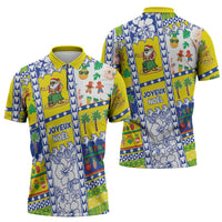 New Caledonia Christmas Zipper Polo Shirt Festive Beach Vibes - Polynesian Pride