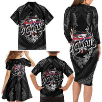 Hawaii November 28th Family Matching Long Sleeve Bodycon Dress and Hawaiian Shirt Kanaka Maoli Tribal Pattern - Polynesian Pride