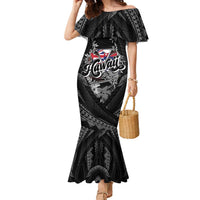 Hawaii November 28th Family Matching Mermaid Dress and Hawaiian Shirt Kanaka Maoli Tribal Pattern LT05 Mom's Dress Black - Polynesian Pride
