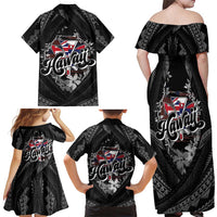 Hawaii November 28th Family Matching Off Shoulder Maxi Dress and Hawaiian Shirt Kanaka Maoli Tribal Pattern - Polynesian Pride
