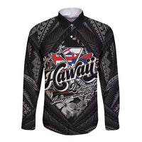 Hawaii November 28th Long Sleeve Button Shirt Kanaka Maoli Tribal Pattern - Polynesian Pride