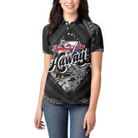 Hawaii November 28th Women Polo Shirt Kanaka Maoli Tribal Pattern - Polynesian Pride