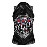 Hawaii November 28th Women Sleeveless Polo Shirt Kanaka Maoli Tribal Pattern - Polynesian Pride