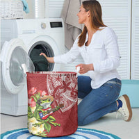Puerto Rico Coqui Frog Laundry Basket Tropical Flowers Polynesian Style - Polynesian Pride