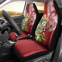 Puerto Rico Coqui Frog Car Seat Cover Tropical Flowers Polynesian Style - Polynesian Pride