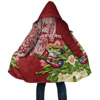 Puerto Rico Coqui Frog Cloak Tropical Flowers Polynesian Style - Polynesian Pride