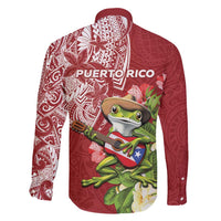 Puerto Rico Coqui Frog Family Matching Short Sleeve Bodycon Dress and Hawaiian Shirt Tropical Flowers Polynesian Style LT05 - Polynesian Pride