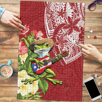 Puerto Rico Coqui Frog Puzzle Tropical Flowers Polynesian Style - Polynesian Pride