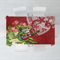 Puerto Rico Coqui Frog Tablecloth Tropical Flowers Polynesian Style - Polynesian Pride