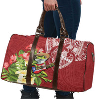Puerto Rico Coqui Frog Travel Bag Tropical Flowers Polynesian Style - Polynesian Pride