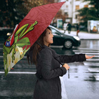 Puerto Rico Coqui Frog Umbrella Tropical Flowers Polynesian Style - Polynesian Pride