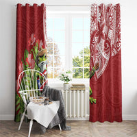 Puerto Rico Coqui Frog Window Curtain Tropical Flowers Polynesian Style - Polynesian Pride
