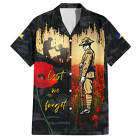 Tokelau ANZAC Day Family Matching Long Sleeve Bodycon Dress and Hawaiian Shirt Lest We Forget LT05 Dad's Shirt - Short Sleeve Black - Polynesian Pride