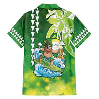 Hawaii Saint Patrick's Day Family Matching Puletasi and Hawaiian Shirt Funny Surfing Leprechaun LT05 - Polynesian Pride