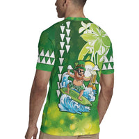 Hawaii Saint Patrick's Day Rugby Jersey Funny Surfing Leprechaun LT05 - Polynesian Pride