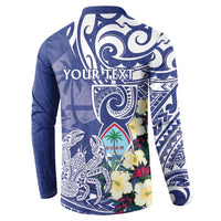 Personalised Hafa Adai Guam Button Sweatshirt Latte Stone With Coconut Crab