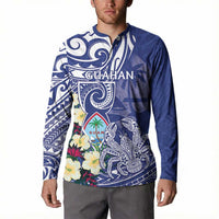 Personalised Hafa Adai Guam Button Sweatshirt Latte Stone With Coconut Crab