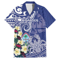Personalised Hafa Adai Guam Family Matching Long Sleeve Bodycon Dress and Hawaiian Shirt Latte Stone With Coconut Crab