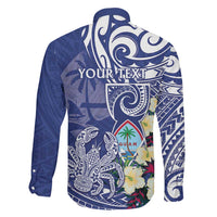 Personalised Hafa Adai Guam Family Matching Long Sleeve Bodycon Dress and Hawaiian Shirt Latte Stone With Coconut Crab