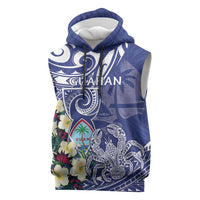 Personalised Hafa Adai Guam Sleeveless Hoodie Latte Stone With Coconut Crab