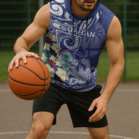 Personalised Hafa Adai Guam Sleeveless Hoodie Latte Stone With Coconut Crab