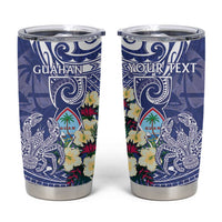Personalised Hafa Adai Guam Tumbler Cup Latte Stone With Coconut Crab LT05 Blue - Polynesian Pride