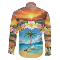 Guam Family Matching Puletasi and Hawaiian Shirt Eternal Summer Sunset Beach