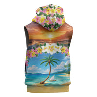 Guam Sleeveless Hoodie Eternal Summer Sunset Beach LT05 - Polynesian Pride