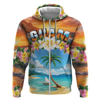 Guam Zip Hoodie Eternal Summer Sunset Beach