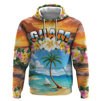 Guam Zip Hoodie Eternal Summer Sunset Beach