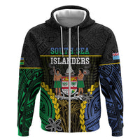 Personalised South Sea Islanders And Fiji Zip Hoodie Kanakas Fijian Tapa Pattern