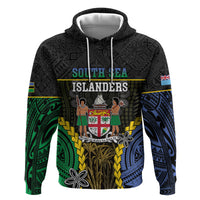 Personalised South Sea Islanders And Fiji Zip Hoodie Kanakas Fijian Tapa Pattern