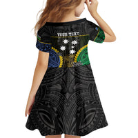 Personalised South Sea Islanders And Solomon Islands Family Matching Short Sleeve Bodycon Dress and Hawaiian Shirt Kanakas Polynesian Pattern