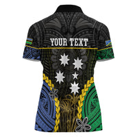 Personalised South Sea Islanders And Solomon Islands Women Polo Shirt Kanakas Polynesian Pattern